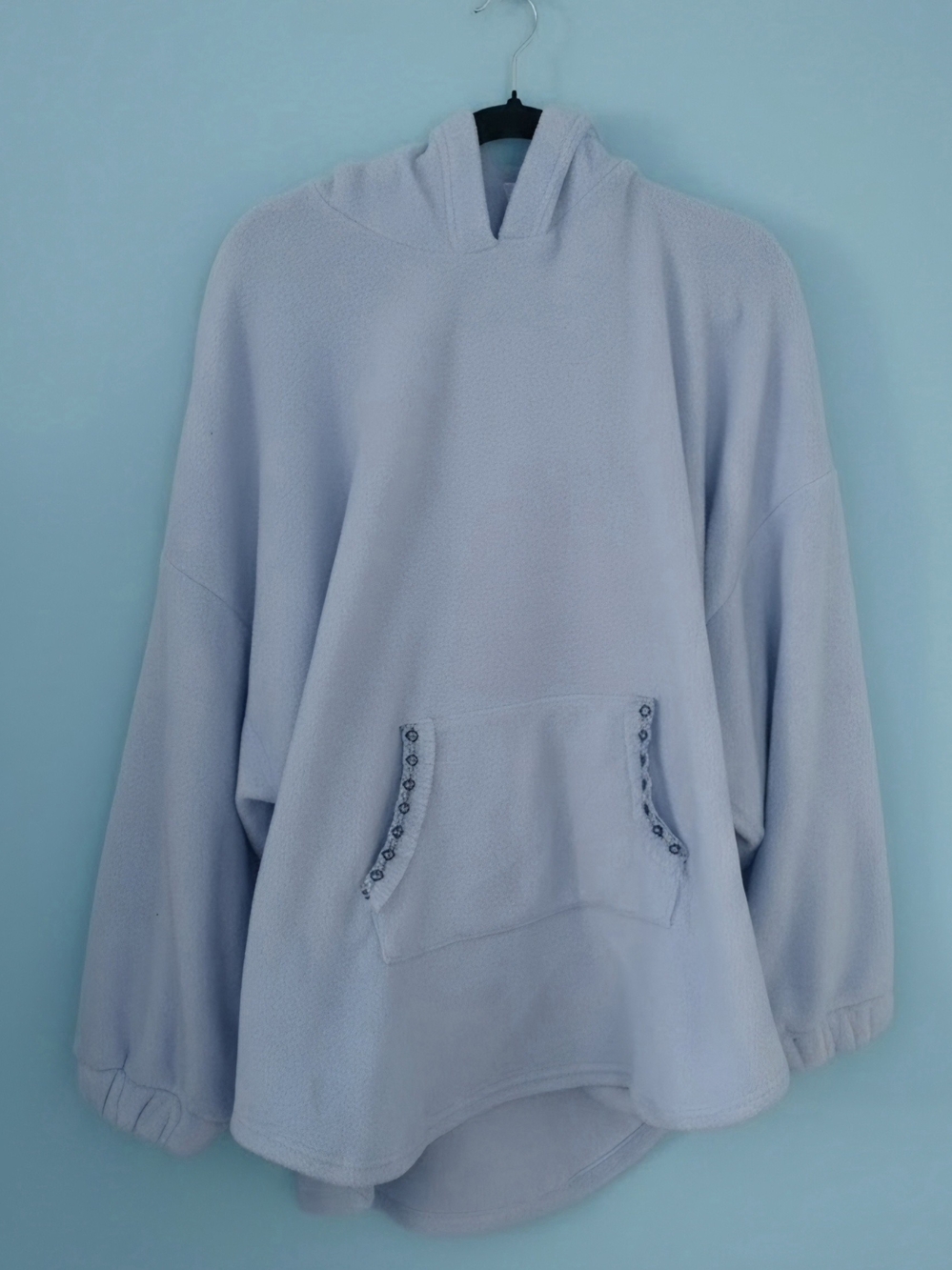 Cuddl Duds Pale Blue Hooded Fleece Pullover